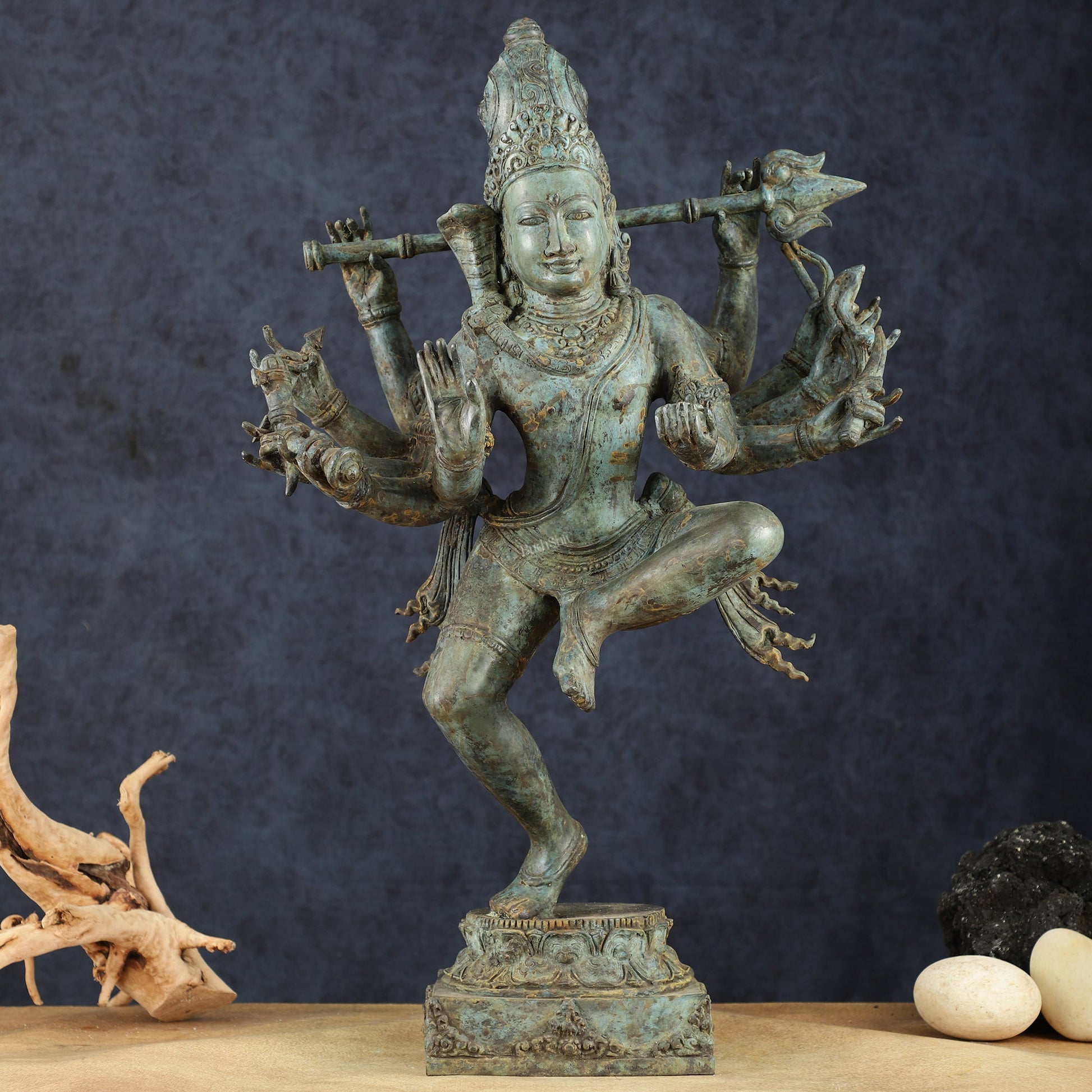Bronze Dancing Shiva Nataraja statue – Lost Wax Casting | 23" Height - Sama Homes Idol - Brass Sculpture - Eco-friendly - Sama Homes