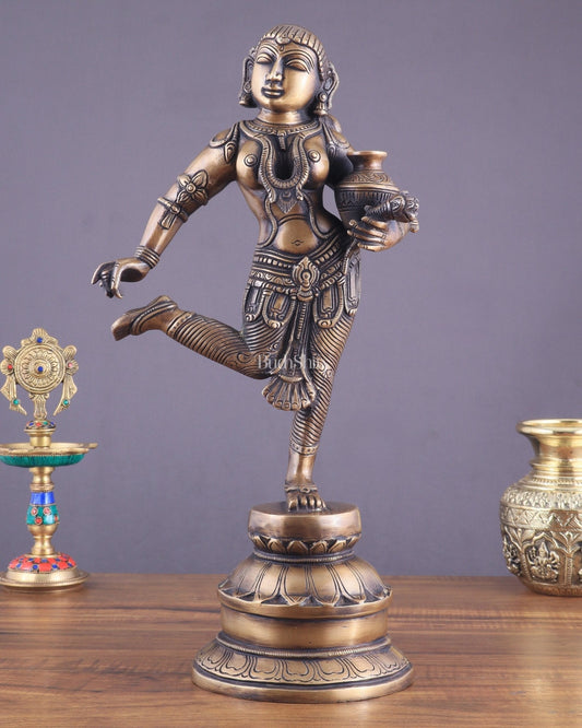 Vintage Brass Vishnu Mohini Avatar Sculpture 16.5" - Sama Homes Idol - Brass Sculpture