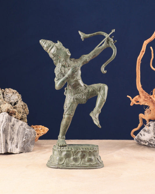 Vintage Indonesian Bronze Arjuna Sculpture 12" - Sama Homes Idol - Brass Sculpture