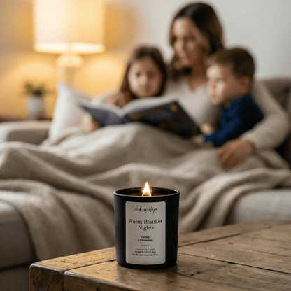 Warm Blanket Nights Candle | Cinnamon + Vanilla by Wick of Hope - Full Size Candle (View 6)