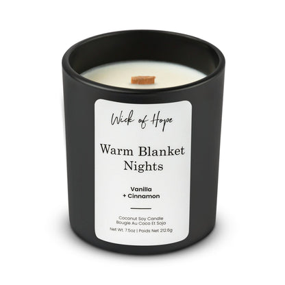 Warm Blanket Nights Candle | Cinnamon + Vanilla by Wick of Hope - Full Size Candle (View 3)
