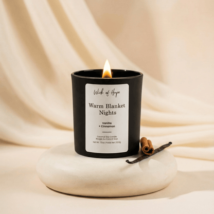 Warm Blanket Nights Candle | Cinnamon + Vanilla by Wick of Hope - Full Size Candle (View 2)