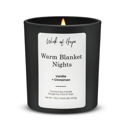 Warm Blanket Nights Candle | Cinnamon + Vanilla by Wick of Hope - Full Size Candle