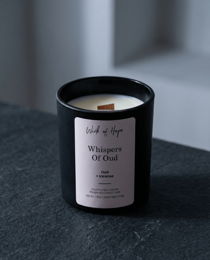 Whispers of Oud Candle | Oud + Incense by Wick of Hope - Full Size Candle (View 5)