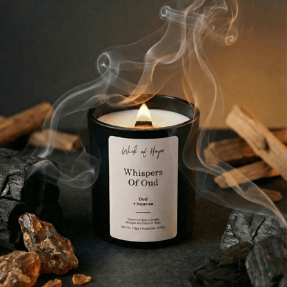 Whispers of Oud Candle | Oud + Incense by Wick of Hope - Full Size Candle (View 2)