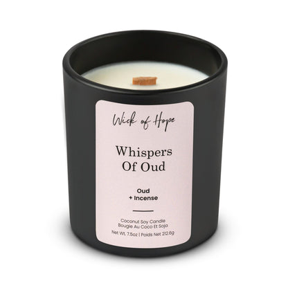 Whispers of Oud Candle | Oud + Incense by Wick of Hope - Full Size Candle (View 3)