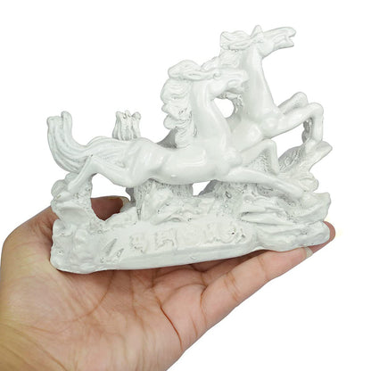 2 White Porcelain Running Horses by SAMAHealing - Feng Shui Remedies (View 2)