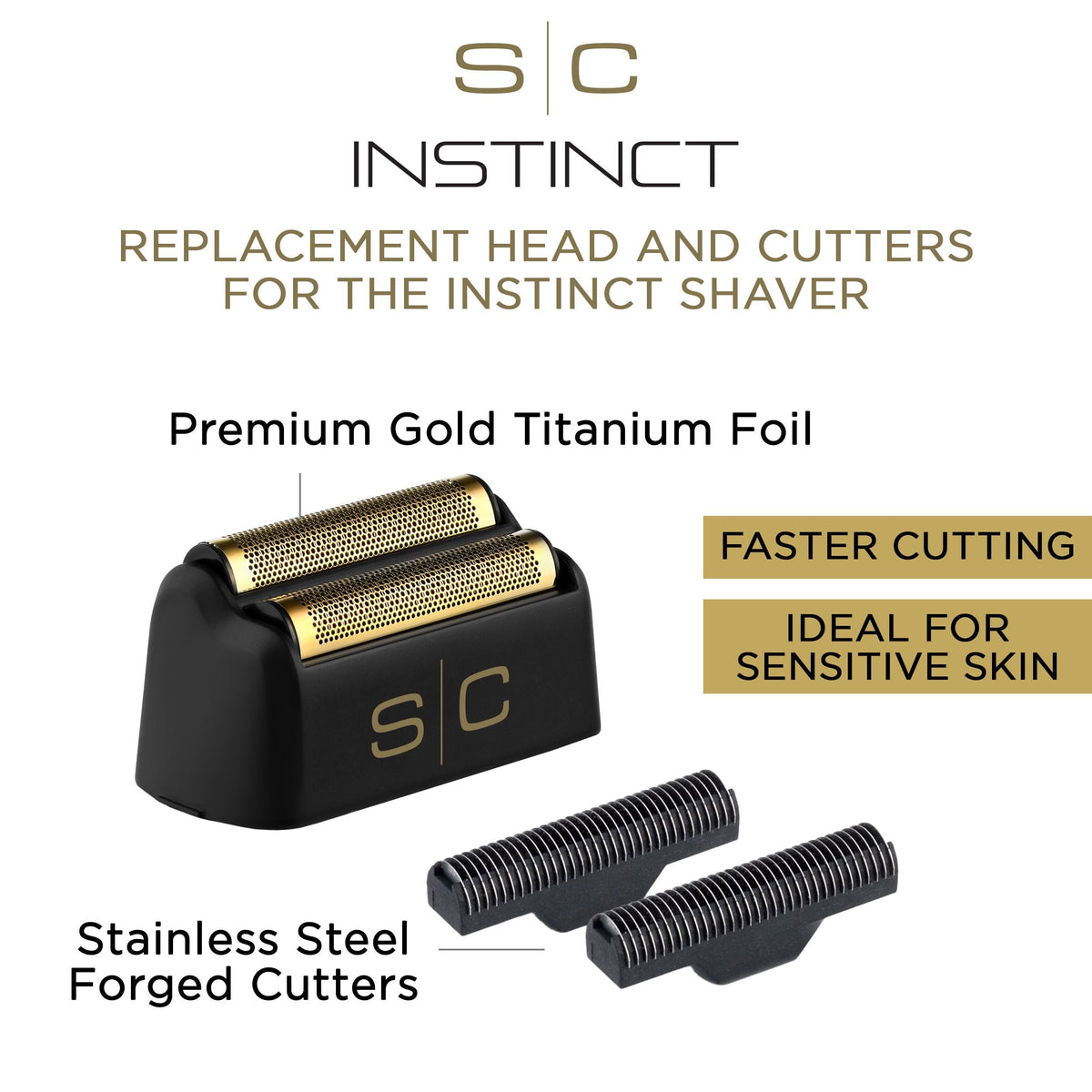 S|C Instinct Shaver Replacement Matte Black Titanium Replacement Foil and Cutter Set by StyleCraft - Sustainable Living (View 3)