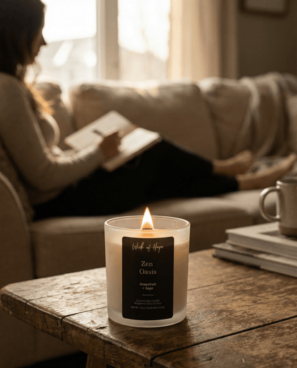 Zen Oasis Candle  | Grapefruit + Sage by Wick of Hope - Full Size Candle (View 5)