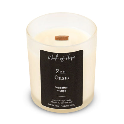 Zen Oasis Candle  | Grapefruit + Sage by Wick of Hope - Full Size Candle (View 3)