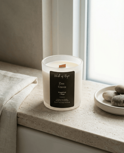 Zen Oasis Candle  | Grapefruit + Sage by Wick of Hope - Full Size Candle (View 6)