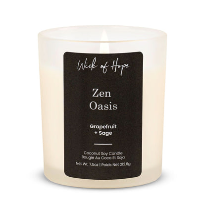 Zen Oasis Candle  | Grapefruit + Sage by Wick of Hope - Full Size Candle