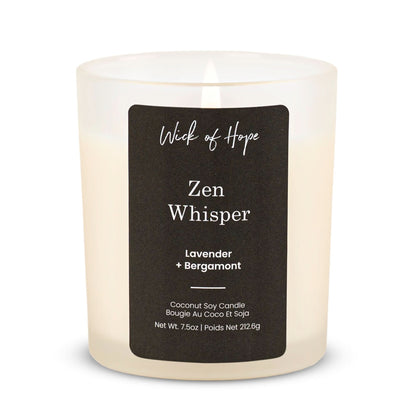 Zen Whisper Candle | Lavender + Bergamot by Wick of Hope - Full Size Candle