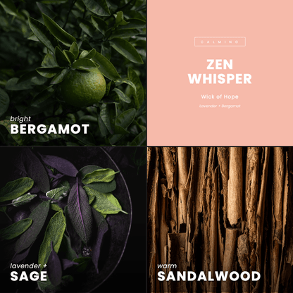 Zen Whisper Candle | Lavender + Bergamot by Wick of Hope - Full Size Candle (View 7)