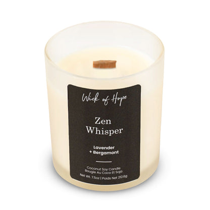 Zen Whisper Candle | Lavender + Bergamot by Wick of Hope - Full Size Candle (View 3)