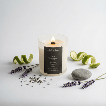 Zen Whisper Candle | Lavender + Bergamot by Wick of Hope - Full Size Candle (View 2)