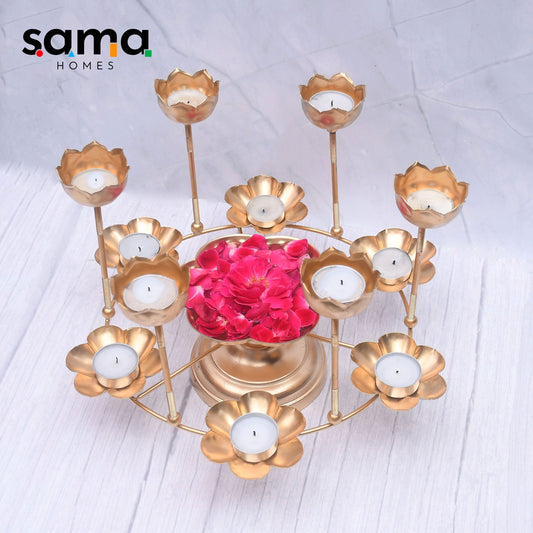 SAMA Homes - exclusive floral urli with tealight candle holder