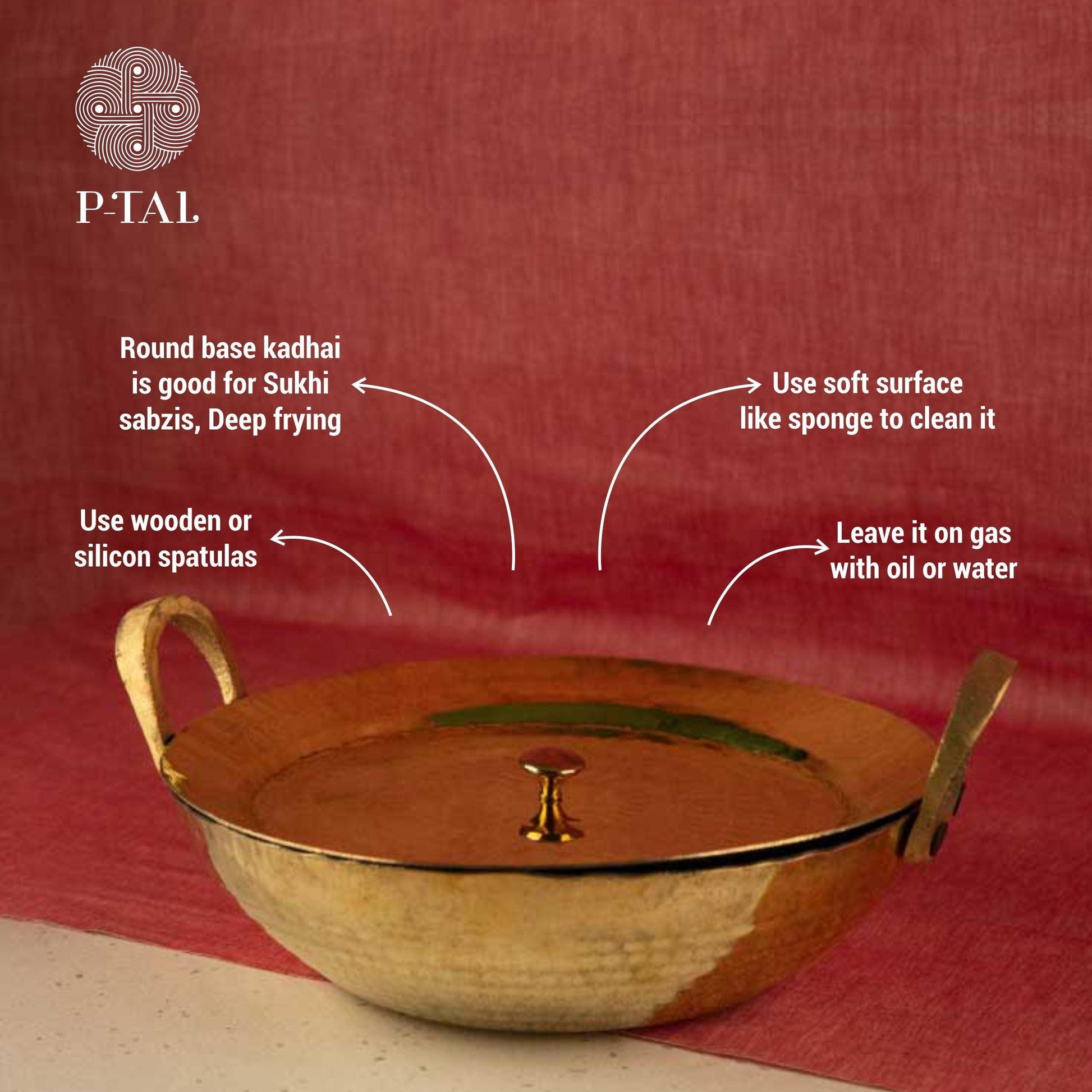 Ayurveda Starter Kit (1 Brass Kadhai, 1 Copper Tumbler, 1 Kansa (Bronze) Thaali - 10.5") - Sama Homes - Image 6