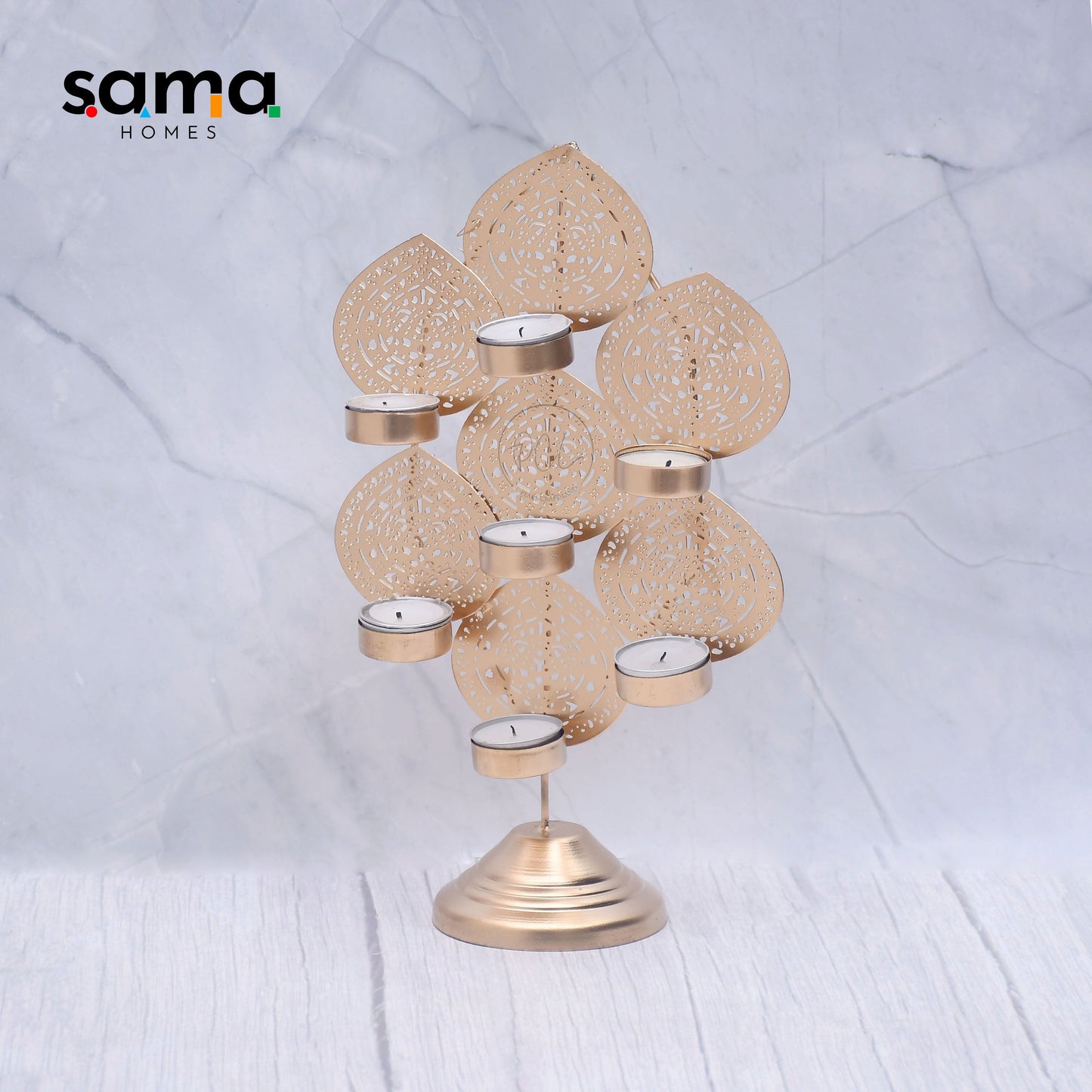 SAMA Homes - exclusive betel leaf design candle holder