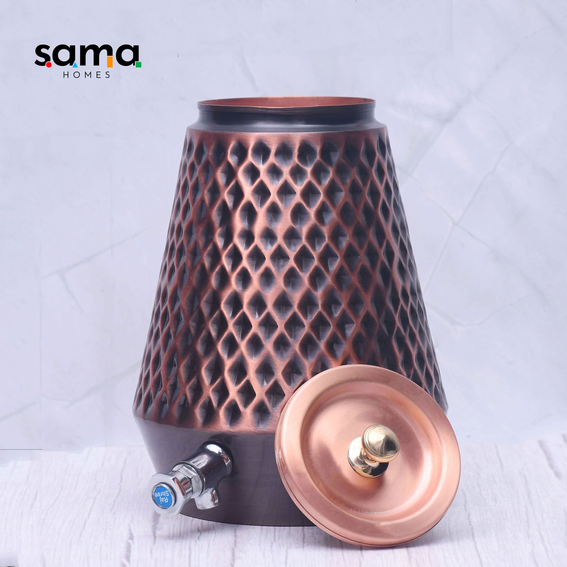 SAMA Homes - pure copper conical antique diamond designed capacity 5000 ml