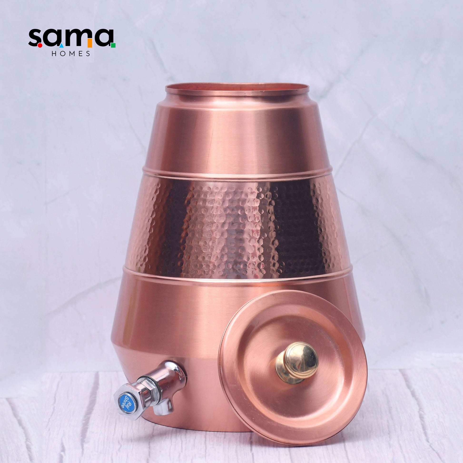 SAMA Homes - pure copper conical half hammered designed capacity 5000 ml