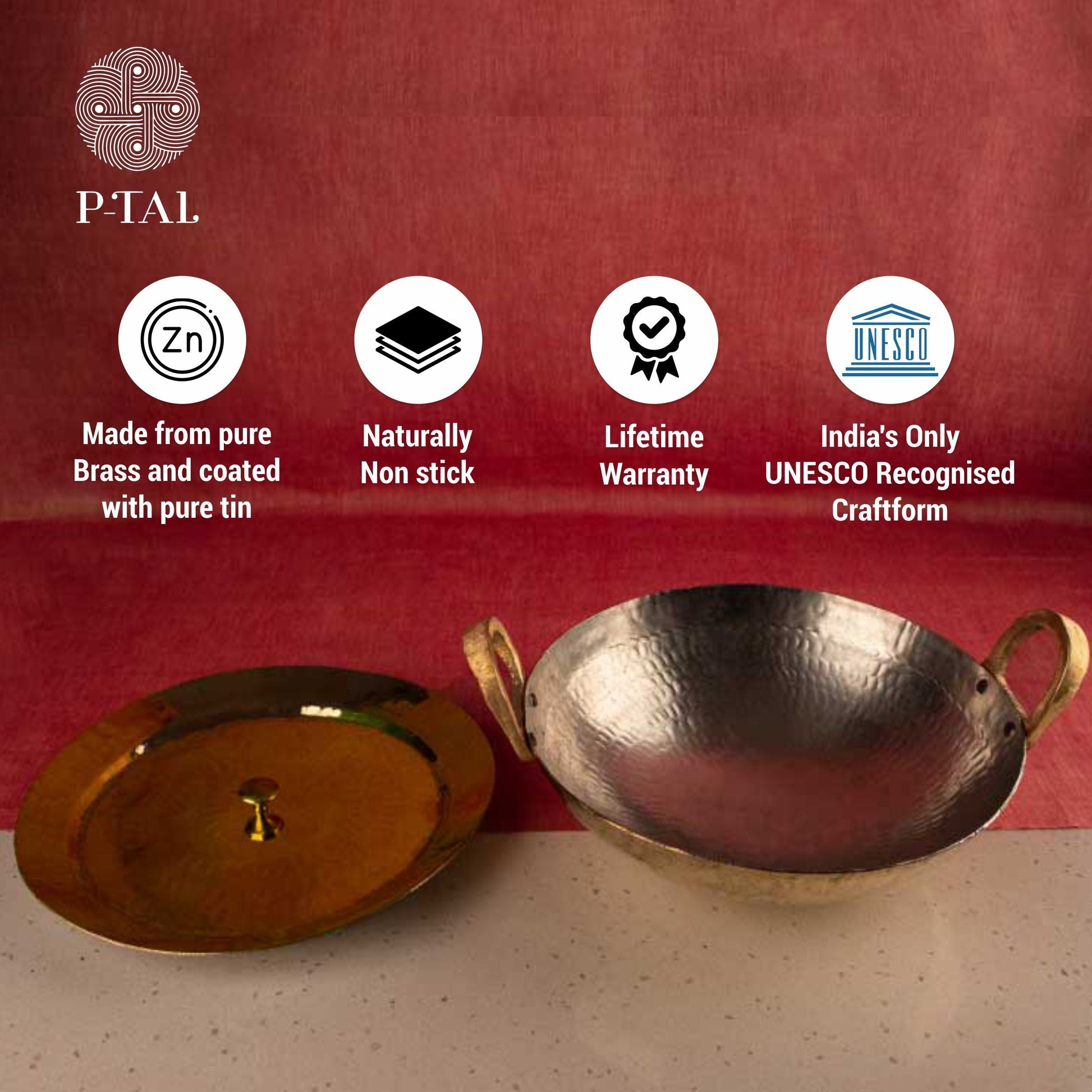 Ayurveda Starter Kit (1 Brass Kadhai, 1 Copper Tumbler, 1 Kansa (Bronze) Thaali - 10.5") - Sama Homes - Image 8