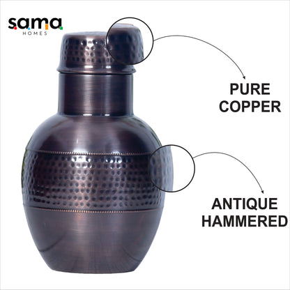 SAMA Homes - pure copper bedside apple jar antique hammered