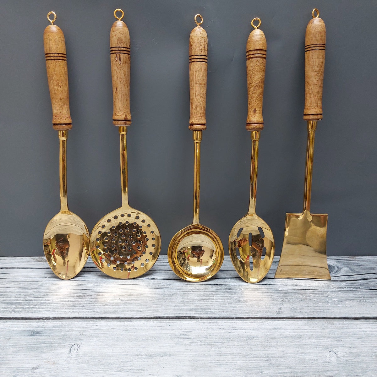 SAMA Homes - brass serving ladle set of 5