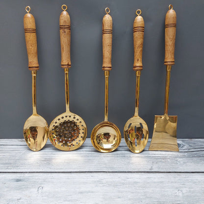 SAMA Homes - brass serving ladle set of 5