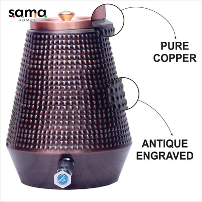 SAMA Homes - pure copper conical antique bubble designed capacity 5000 ml