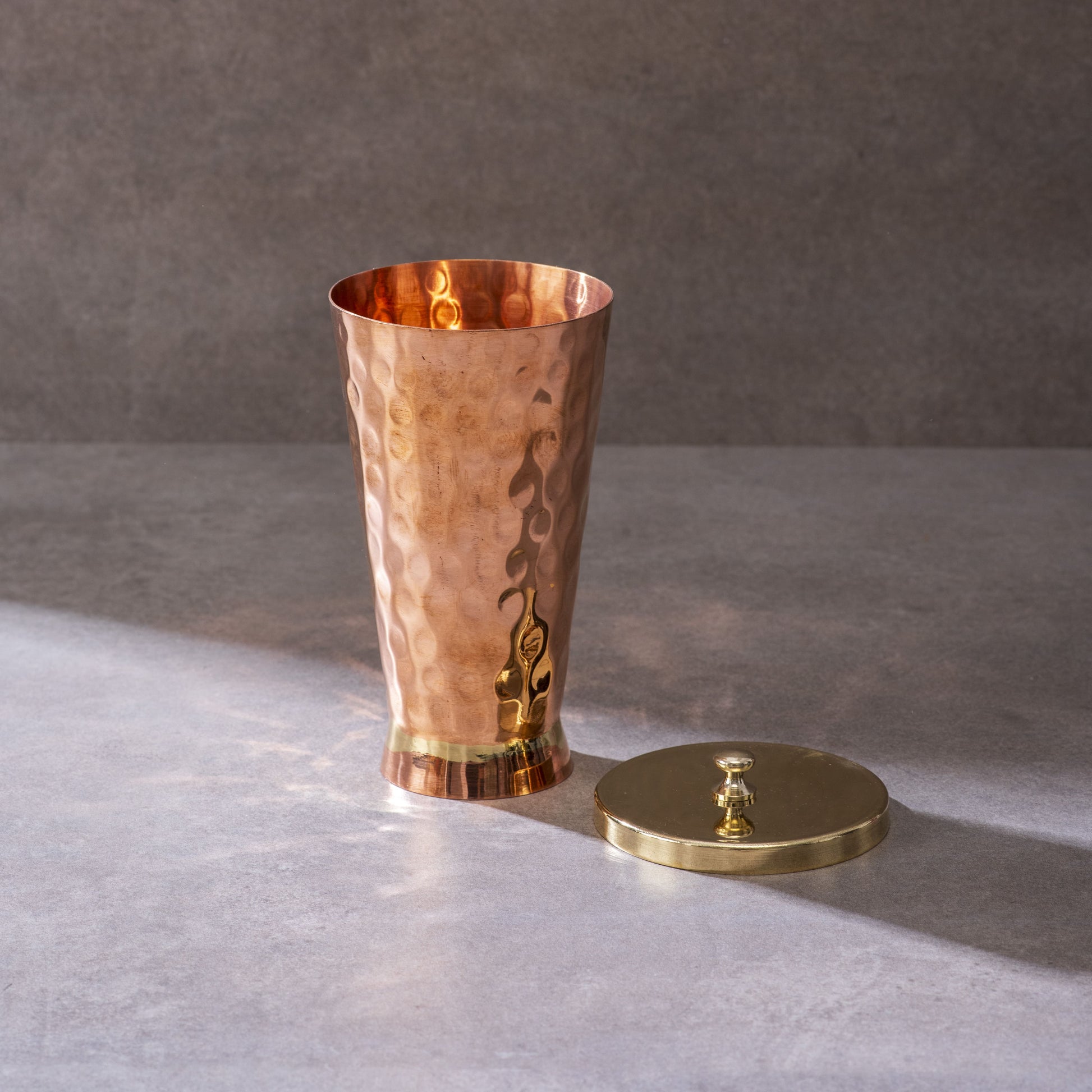 Ayurveda Starter Kit (1 Brass Kadhai, 1 Copper Tumbler, 1 Kansa (Bronze) Thaali - 10.5") - Sama Homes - Image 4