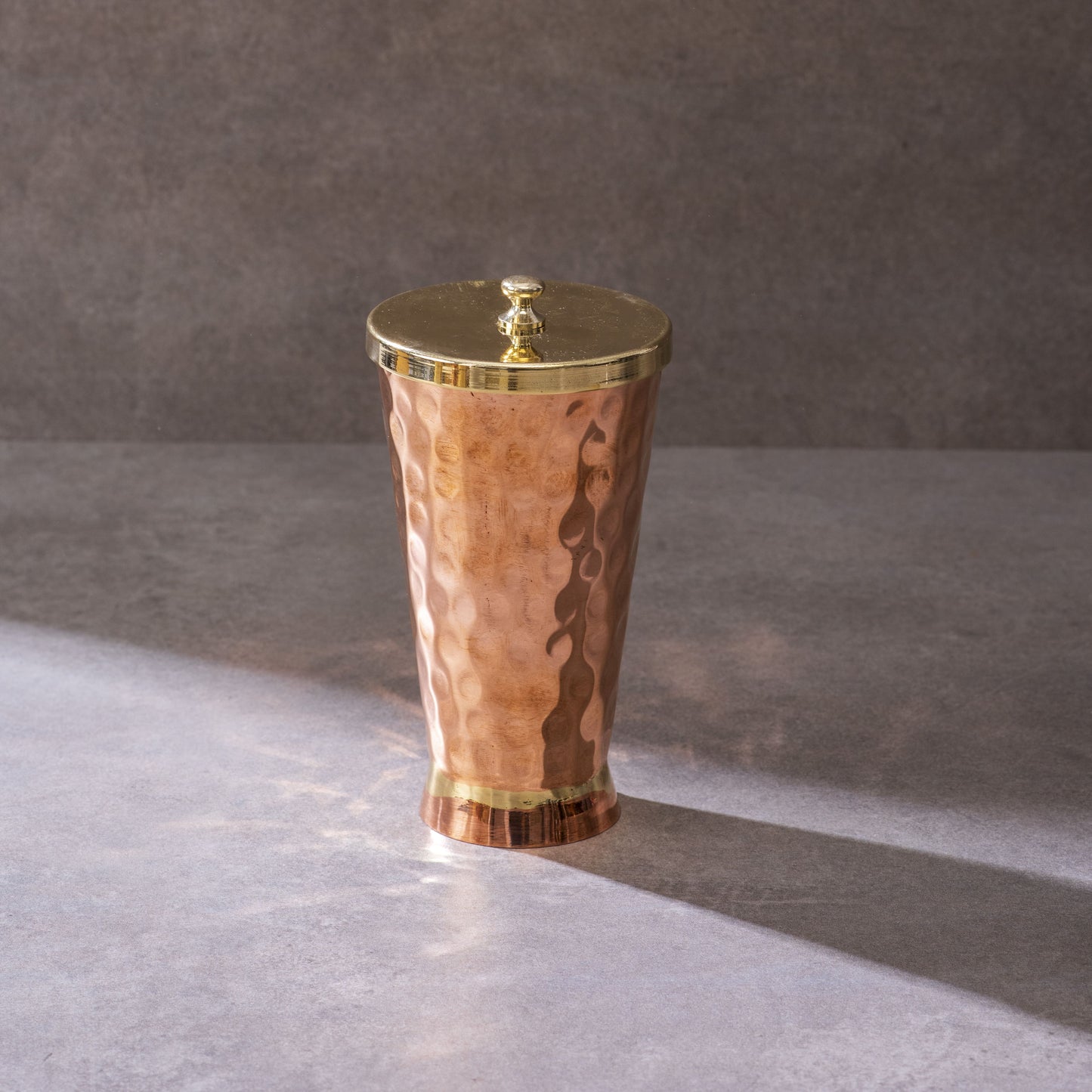 Ayurveda Starter Kit (1 Brass Kadhai, 1 Copper Tumbler, 1 Kansa (Bronze) Thaali - 10.5") - Sama Homes