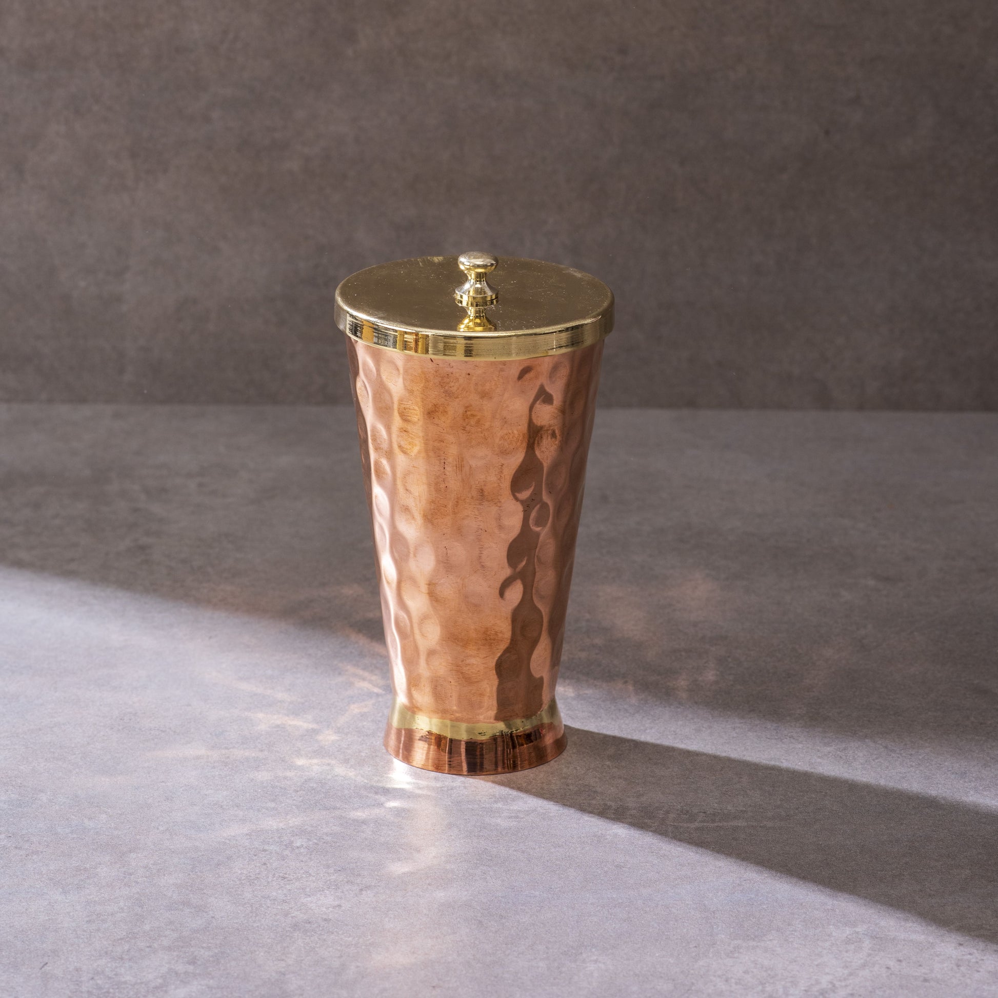 Ayurveda Starter Kit (1 Brass Kadhai, 1 Copper Tumbler, 1 Kansa (Bronze) Thaali - 10.5") - Sama Homes - Image 3