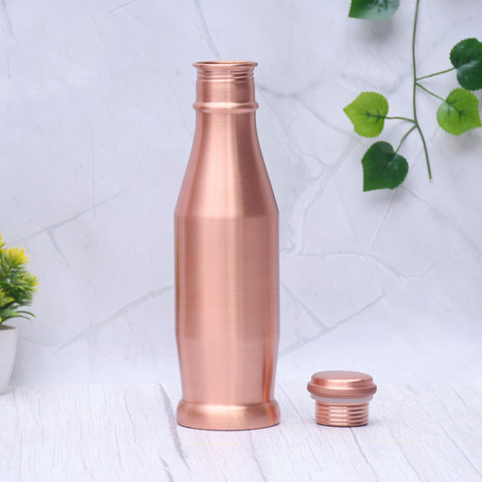Pure Copper Water Bottle Plain Unique Design Capacity 1000ML - Sama Homes