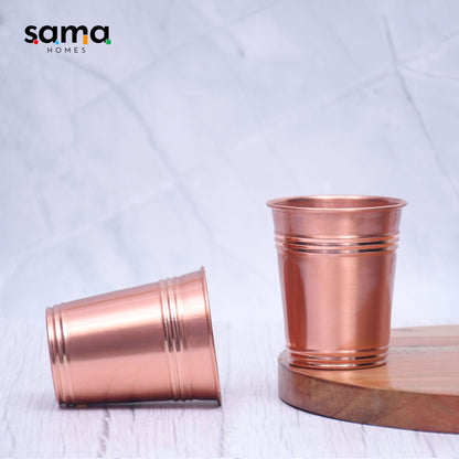 SAMA Homes - pure copper water glass set of 2 ring design tumbler capacity 300ml