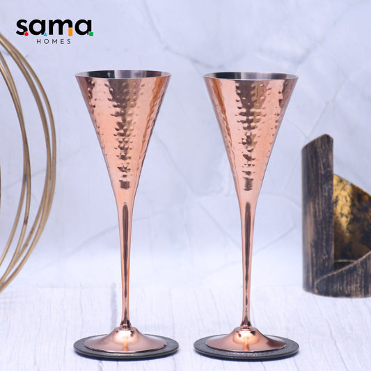 SAMA Homes - beautifully designed copper utensils copper goblet glasses set of 2