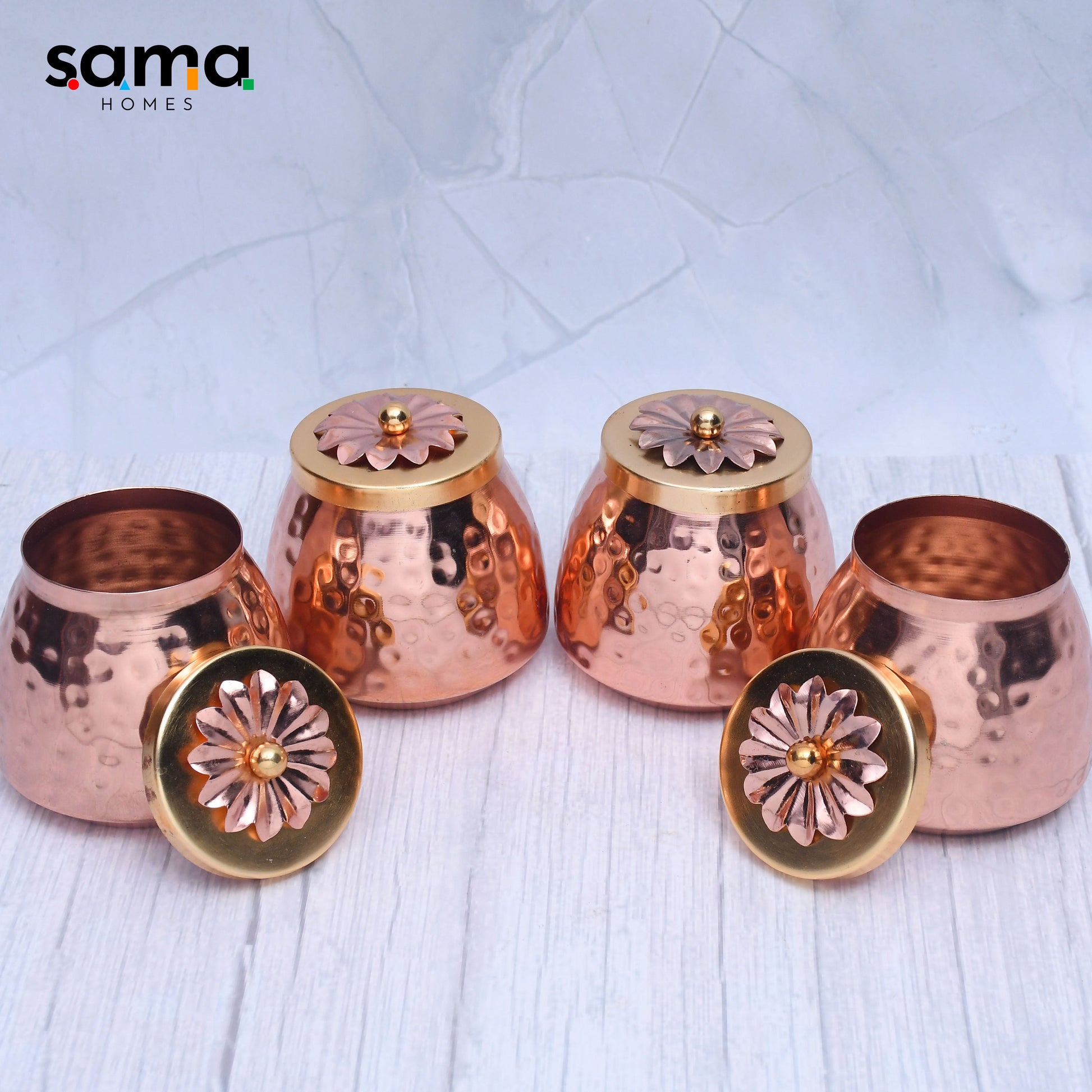 SAMA Homes - exclusive container set of 4 with copper finished for multi purposes