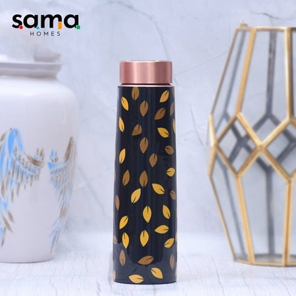 SAMA Homes - leaf design printed copper water bottle enamel leak proof capacity 1000 ml