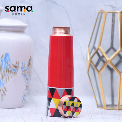 SAMA Homes - new triangle design printed copper water bottle leak proof capacity 1000 ml