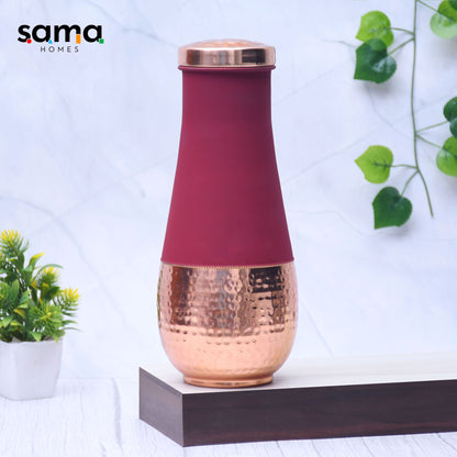 SAMA Homes - pure copper silk red cherry tulip jar with inbuilt glass capacity 1400ml