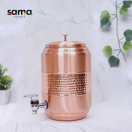 SAMA Homes - hammered copper water dispenser matka pot container pot with pure copper and ayurvedic health benefits 5000 ml