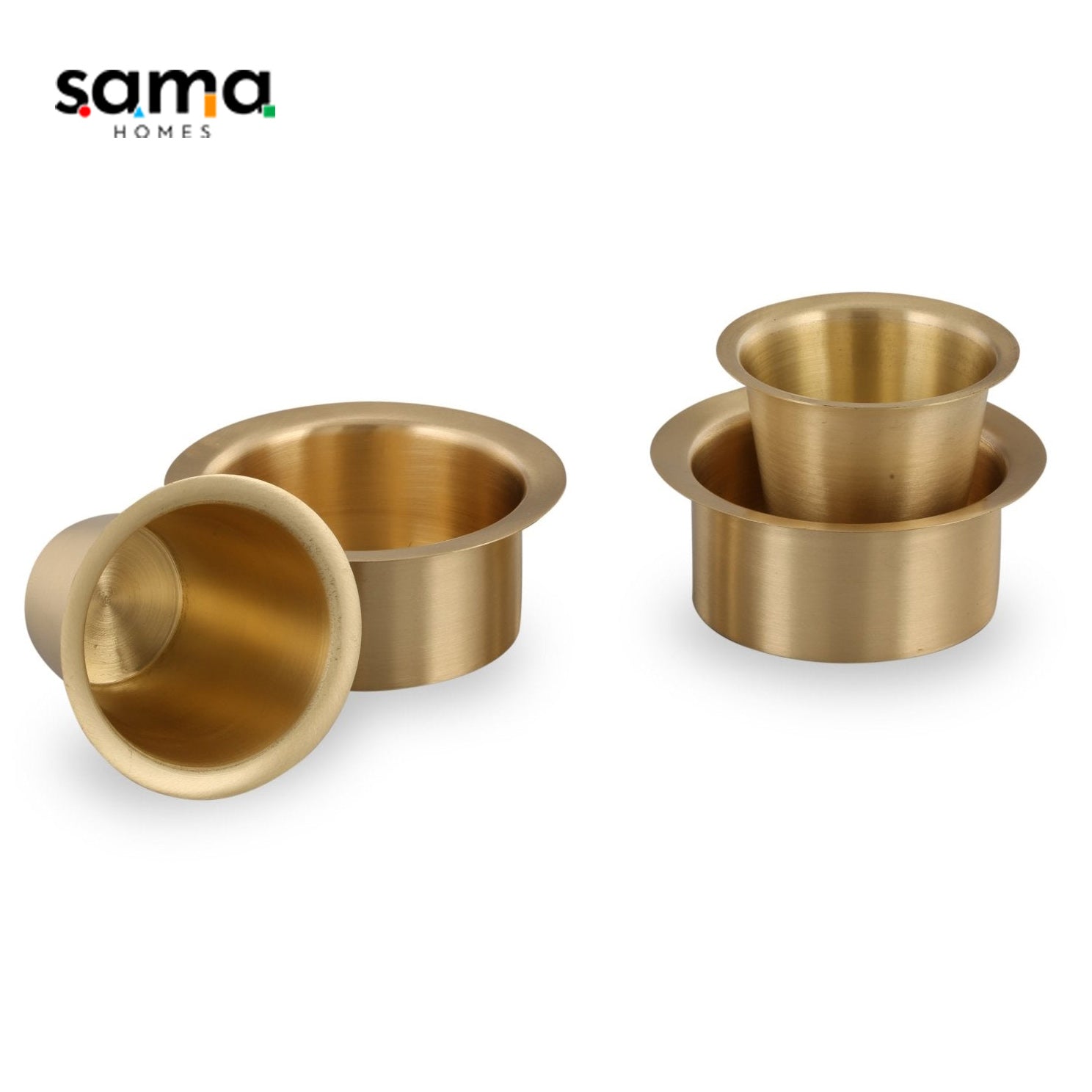 Authentic Brass South Indian Coffee Mug | Handcrafted Traditional Drinkware for Filter Coffee Lovers | Unique Gift Idea - Sama Homes - Image 4