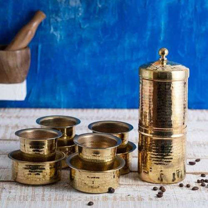 SAMA Homes - brass coffee filter large and davara tumbler combo