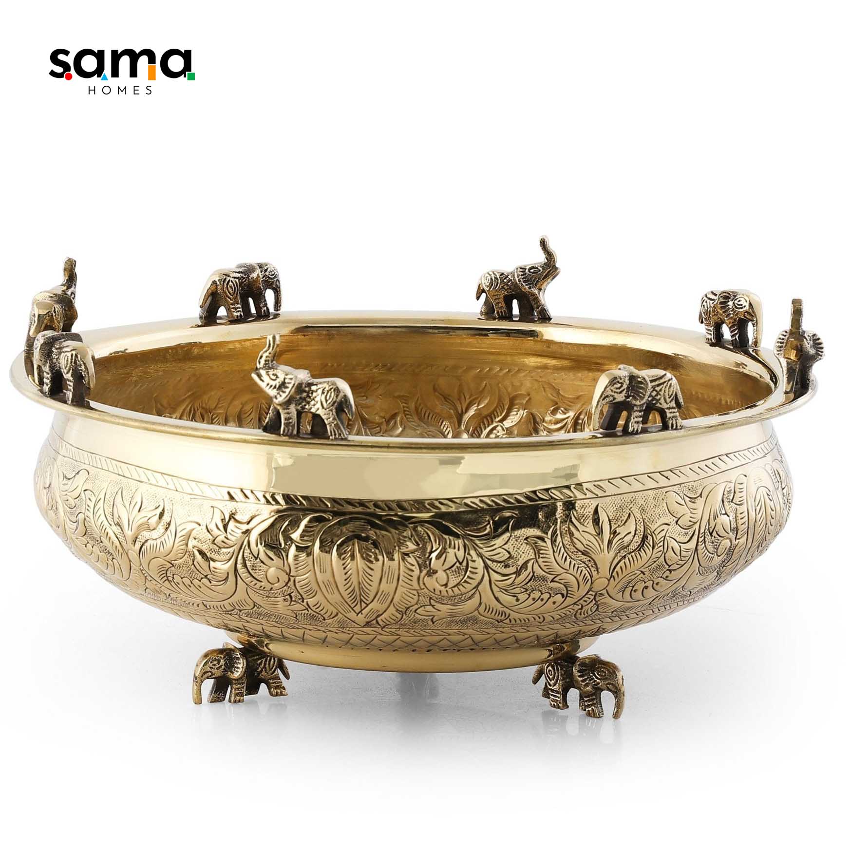 Festive Diwali Decoration Brass Water Bowl for Flowers - Image 5