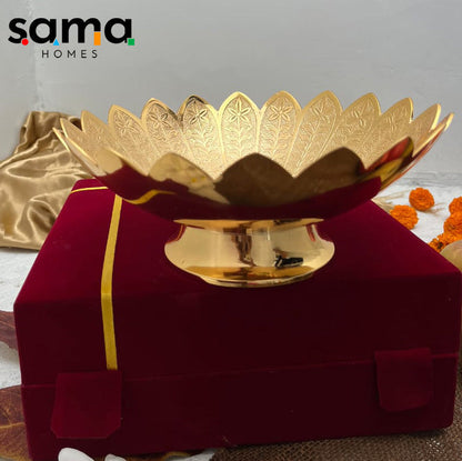 SAMA Homes - brass etched bowl with velvet box