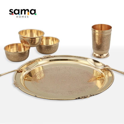 SAMA Homes - brass etched dinner set 12inch