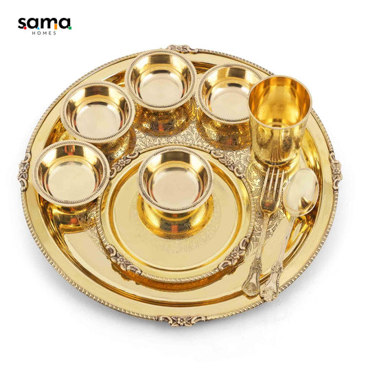 SAMA Homes - brass etched dinner set