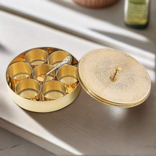 SAMA Homes - brass etched spice box 7inch