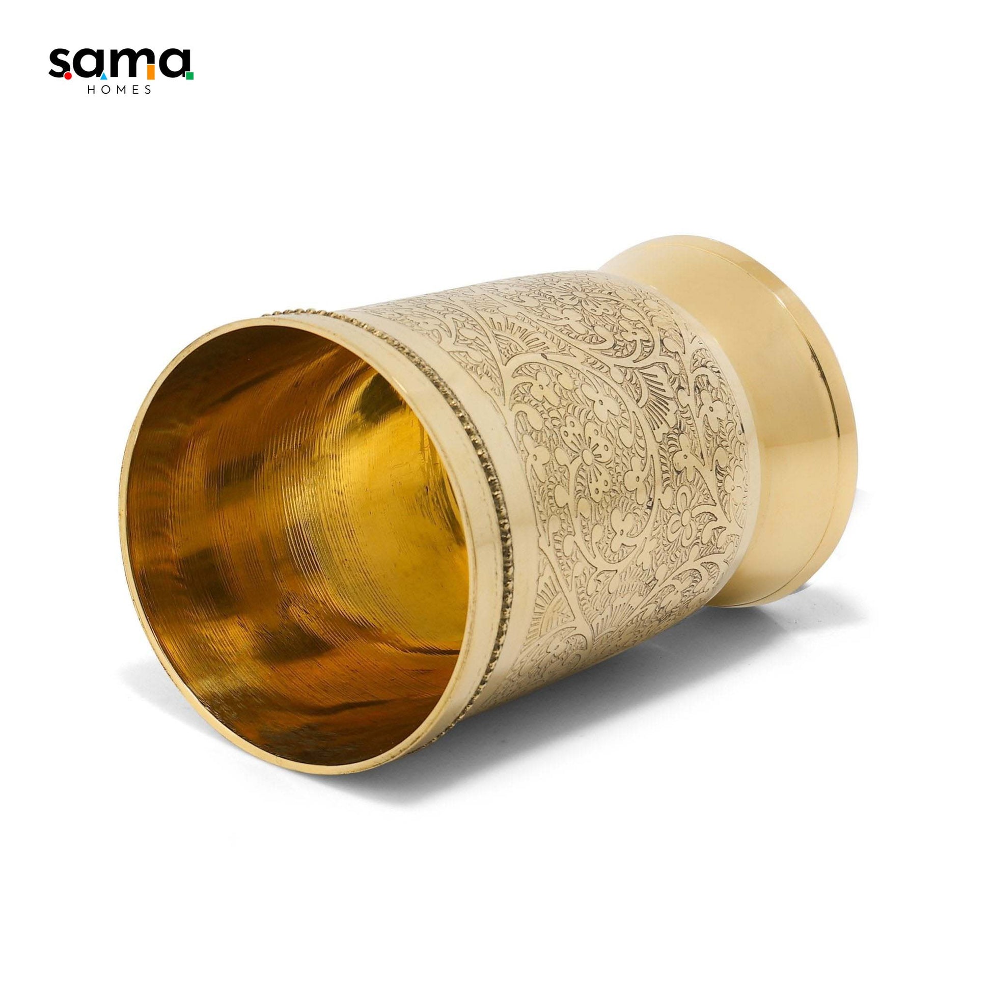 SAMA Homes - brass etched water glass