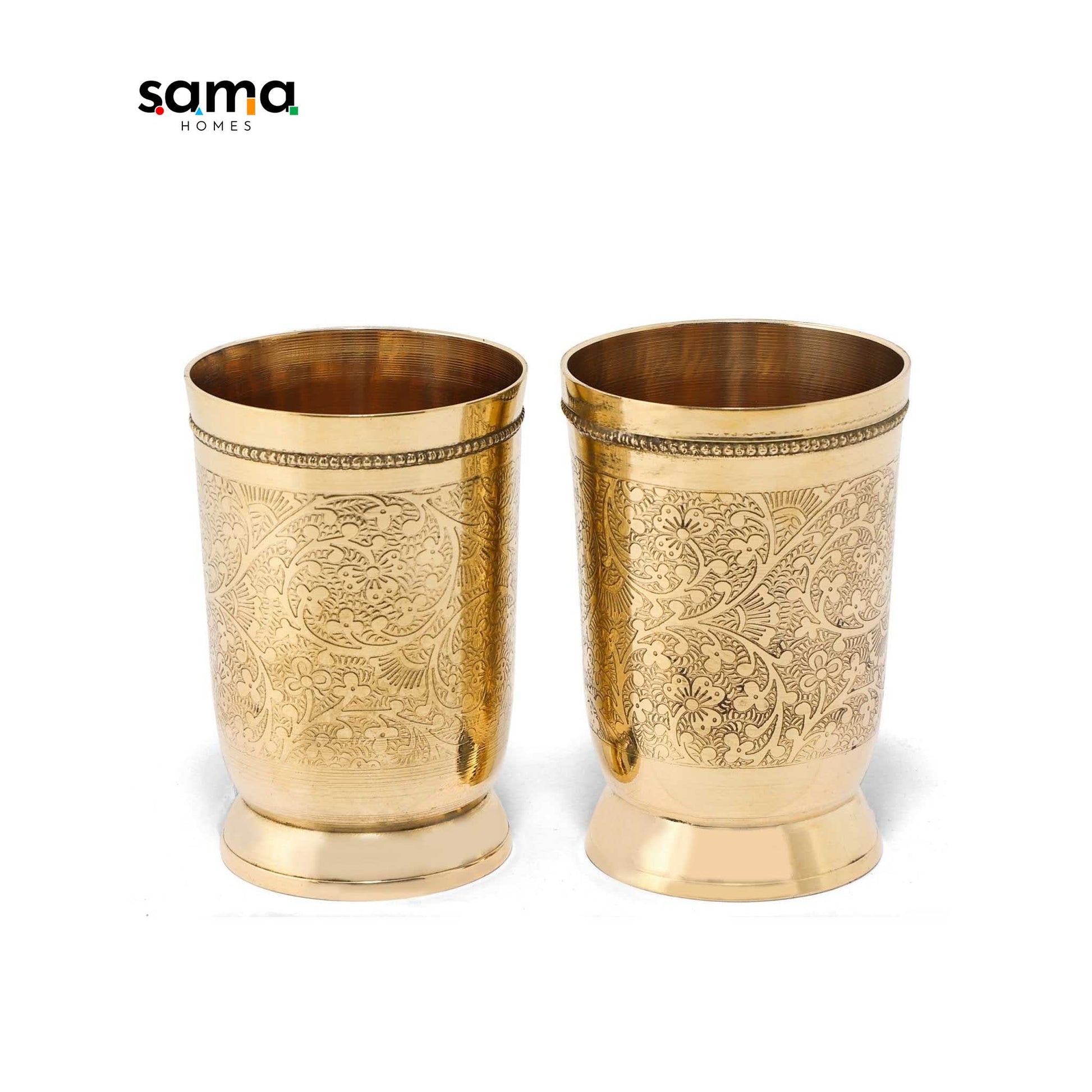 Handcrafted Brass Drinking Glass | Vintage Style Copperware | Eco-Friendly Barware for Home and Events - Sama Homes - Image 4
